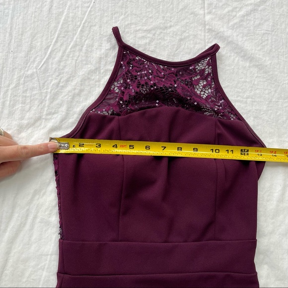 Honey and Rosie Burgundy Wine Maroon Sleeveless Dress with Lace Bodice Size XS - Picture 6 of 11